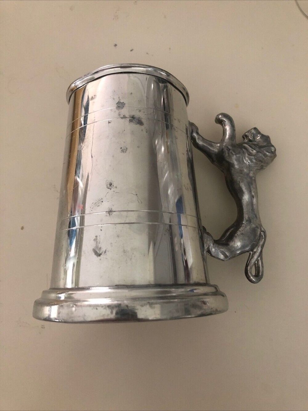 Lion‎ Pewter STEIN TANKARD Irish Timolin Made in Ireland Vintage